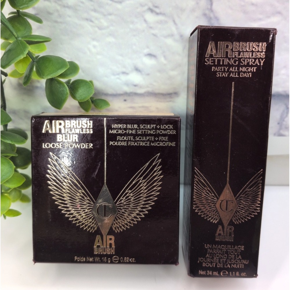 NIB LOT2🌿Charlotte Tilbury Airbrush Flawless Finish Setting Spray Loose Powder